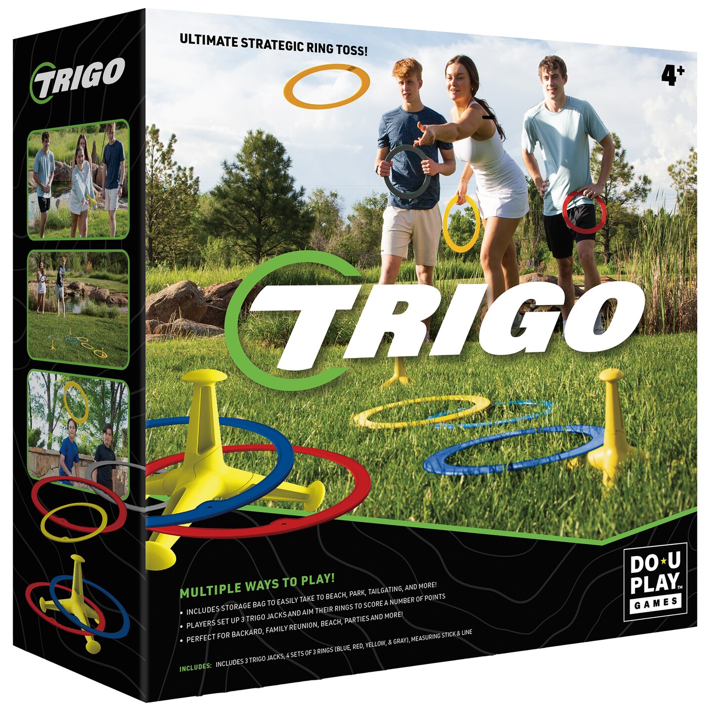 DoUPlay Trigo Ring Toss Colorful Throwing & Hooking Game, Outdoor