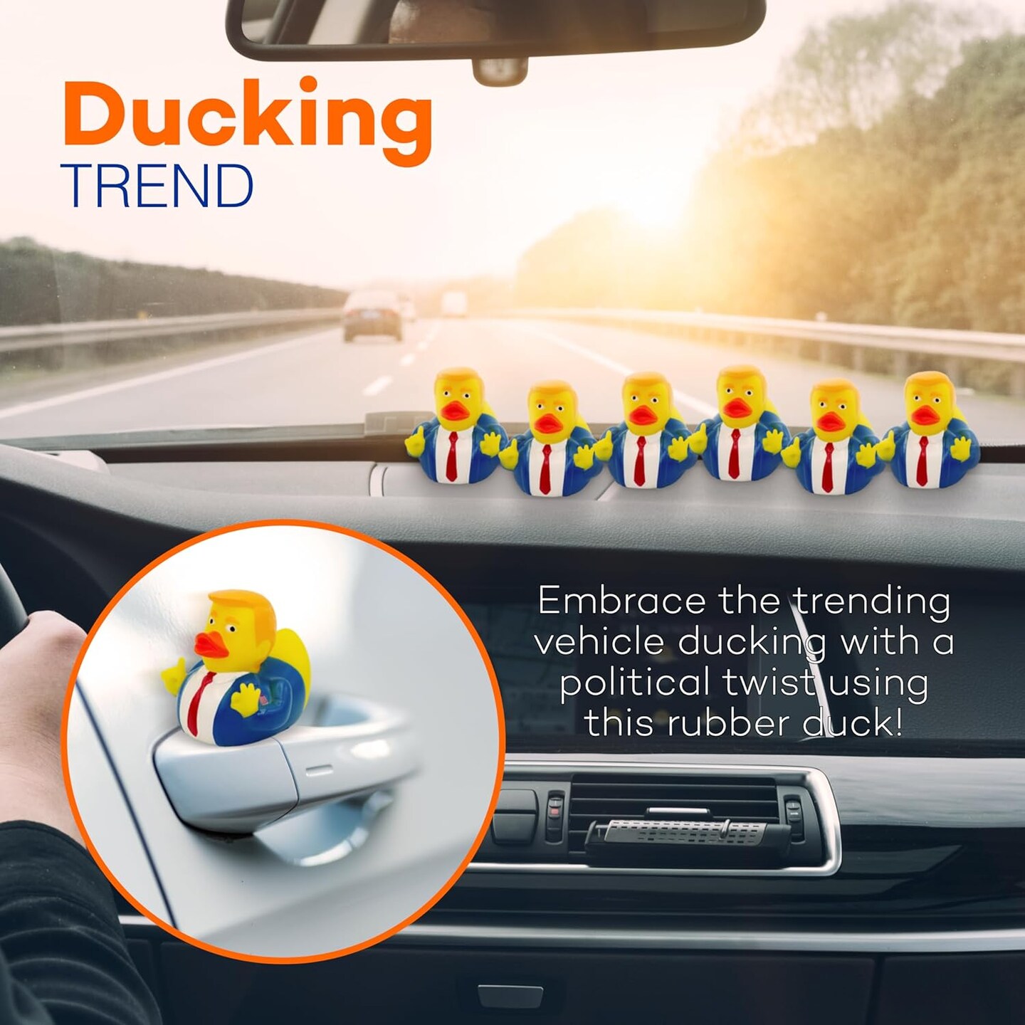12 Donald Rubber Ducks Bulk, 12 Pack, Small 2.3 Inch, Funny Rubber Duckies for Jeep Ducking, 2025 Gifts, Bath Tub Toys, Christmas White Elephant Gift for Adults