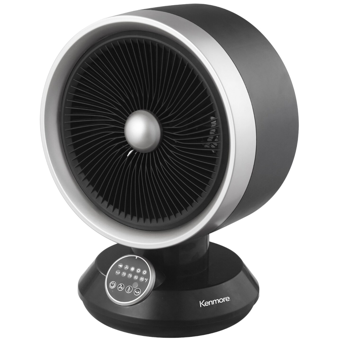 Kenmore: 2-In-1: Desk Fan & Heater Combo - Black, Electric Year-Round Air Warming & Cooling, Oscillating, Remote-Digital Control, Office-Bedroom-Home