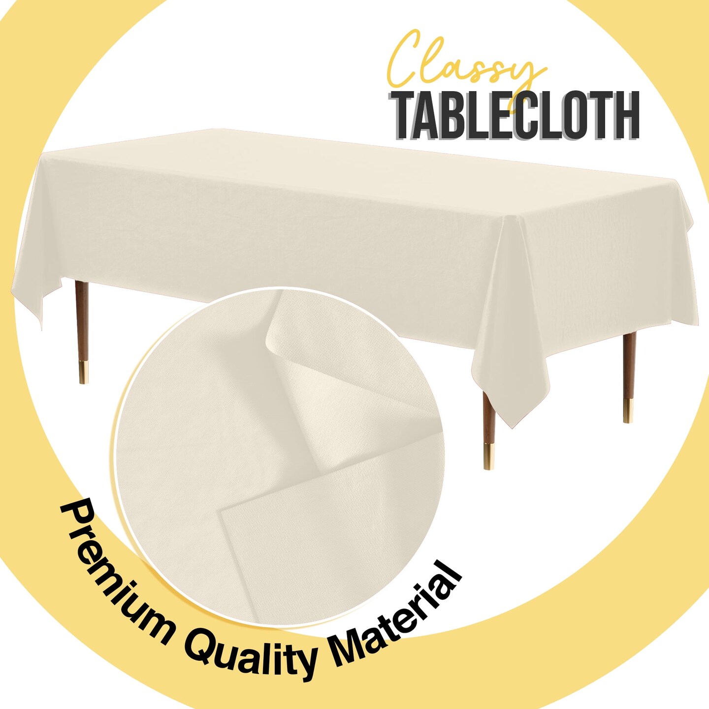 Exquisite 12-Pack Premium Plastic Tablecloth 54in. x 108in. Rectangle Plastic Table Cover