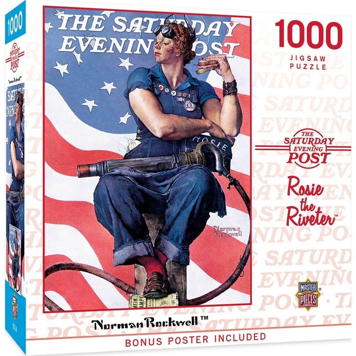 Saturday Evening Post Rosie The Riveter 1000 Piece Jigsaw Puzzle 19.25X26.75