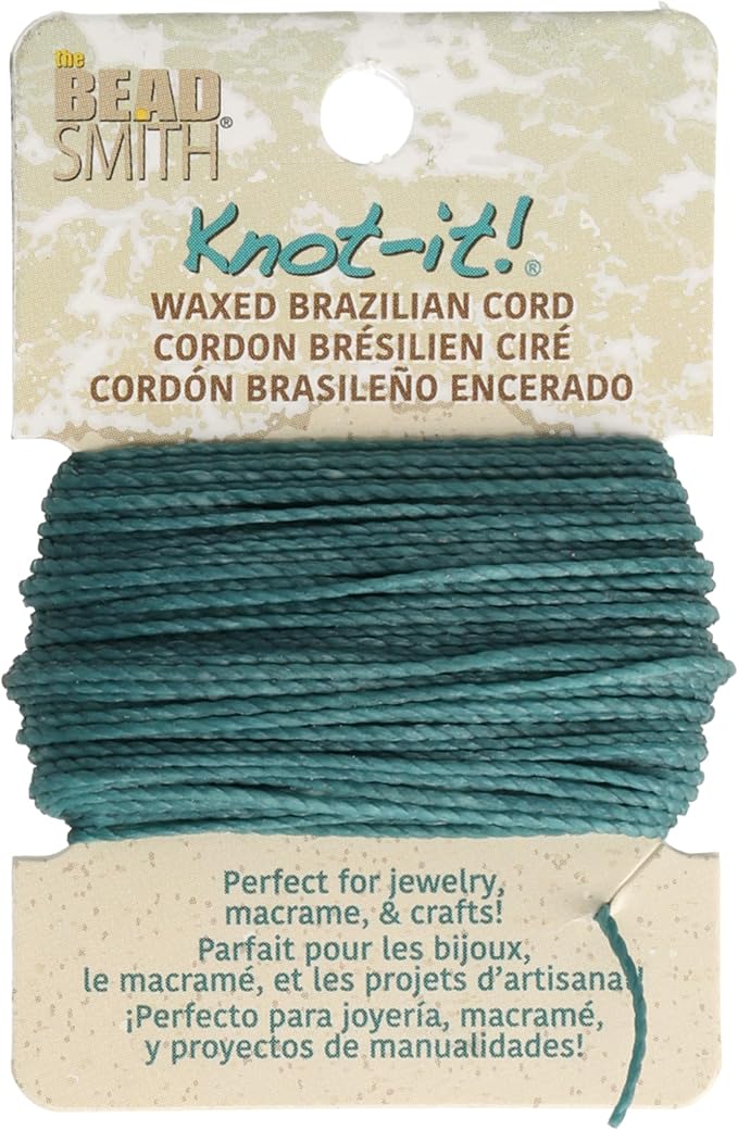 The Beadsmith Waxed Brazilian Cord, 0.7 mm Diameter, Light Wax, 15 Yards (13.7 m)