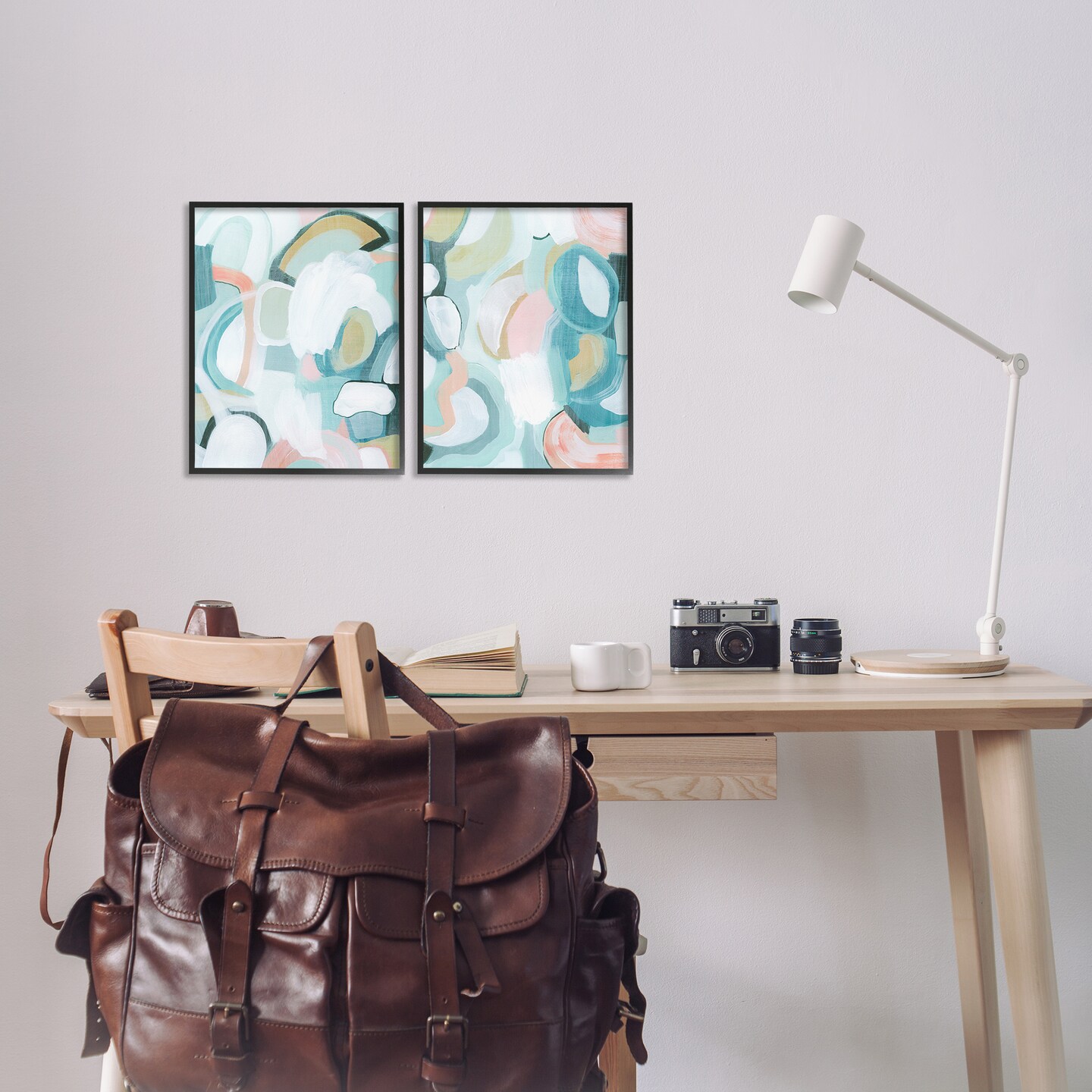 Stupell Industries Pastel Pink & Blue 2pc Framed Giclee Wall Art Set Design by Grace Popp