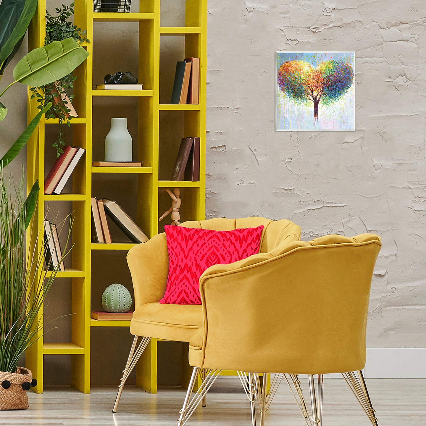 Stupell Industries Bold Hued Heart Tree Wall Plaque Art Design by Leon Devenice