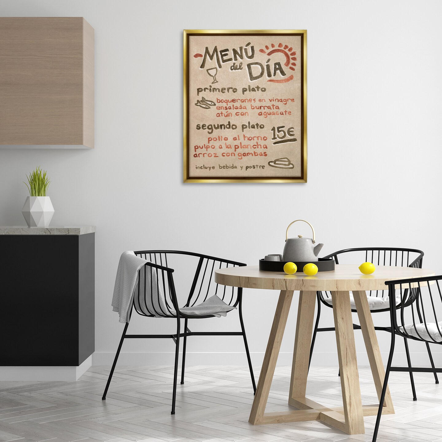 Stupell Industries Spanish Restaurant Menu Floater Framed Canvas Wall Art Design by June Erica Vess 