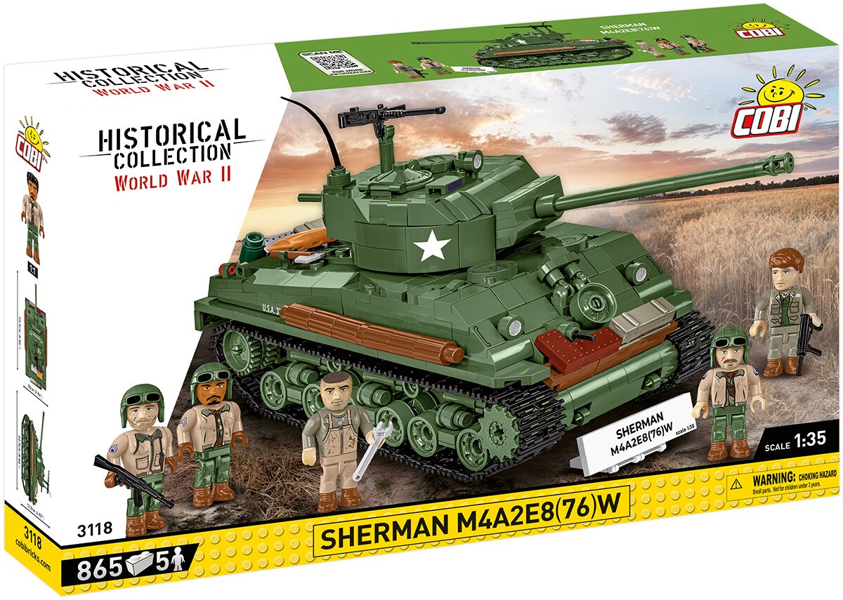 COBI Historical Collection WWII M4A2E8 Sherman &#x22;Easy Eight&#x22; Tank Model