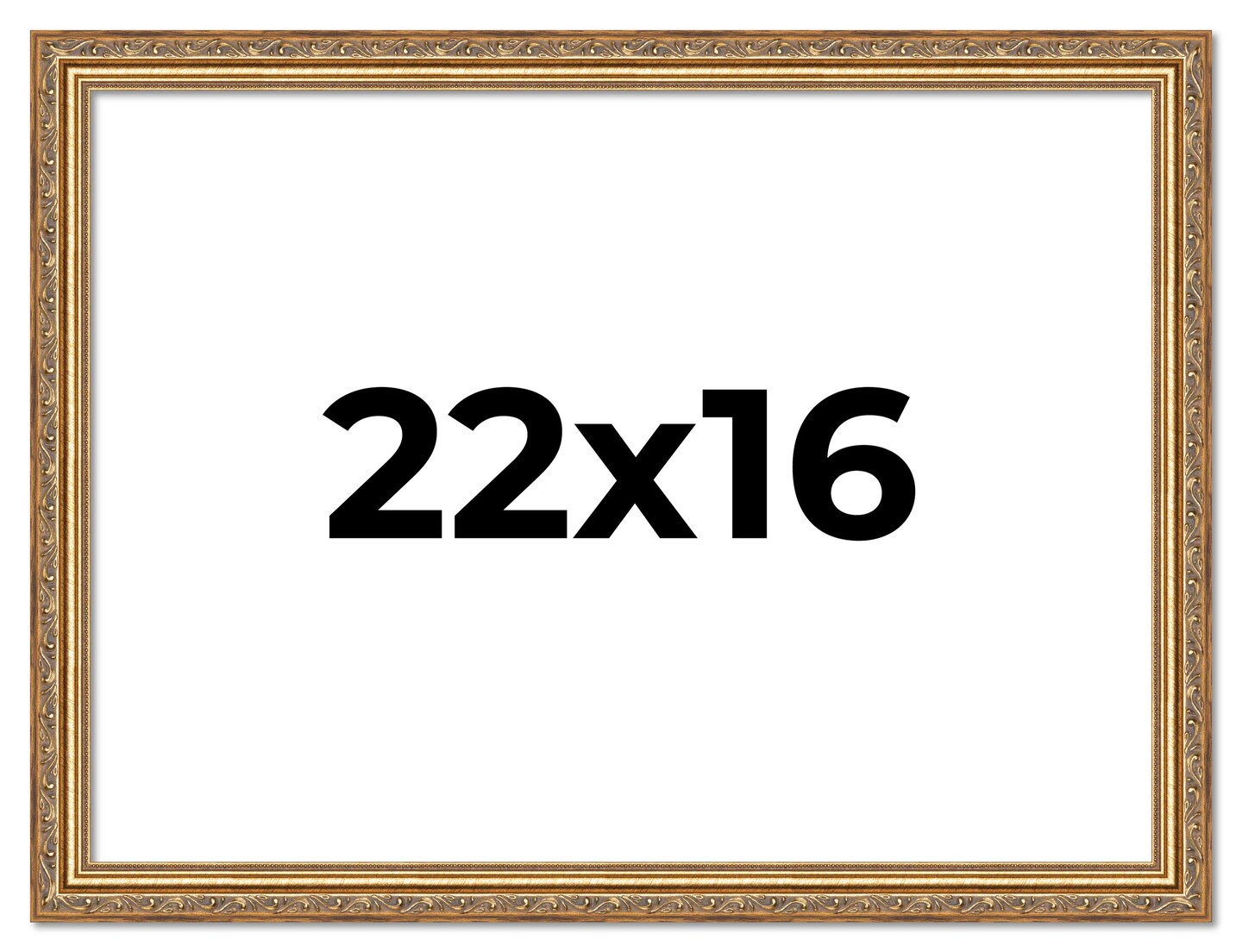 22x16 Solid Wood Antique Picture Frame with UV-Resistant Acrylic & Acid-Free Backing, Available in 4 Finishes: Bronze, Gold, Silver, and Gold with Black