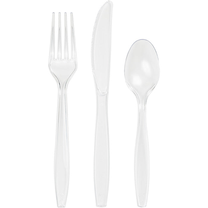 Clear Assorted Plastic Cutlery (24/Pkg)