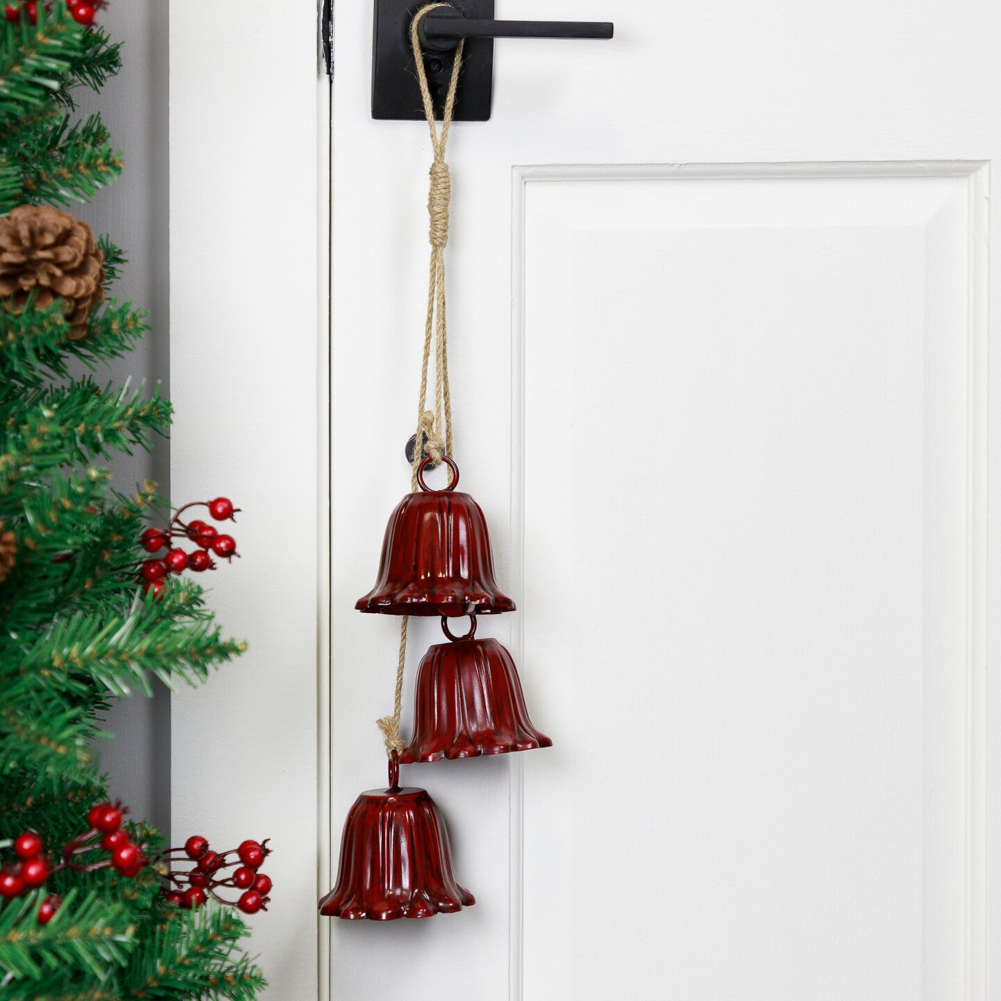 Northlight Fluted Bells Trio Christmas Decorations - 20&#x22; - Red - Set of 2