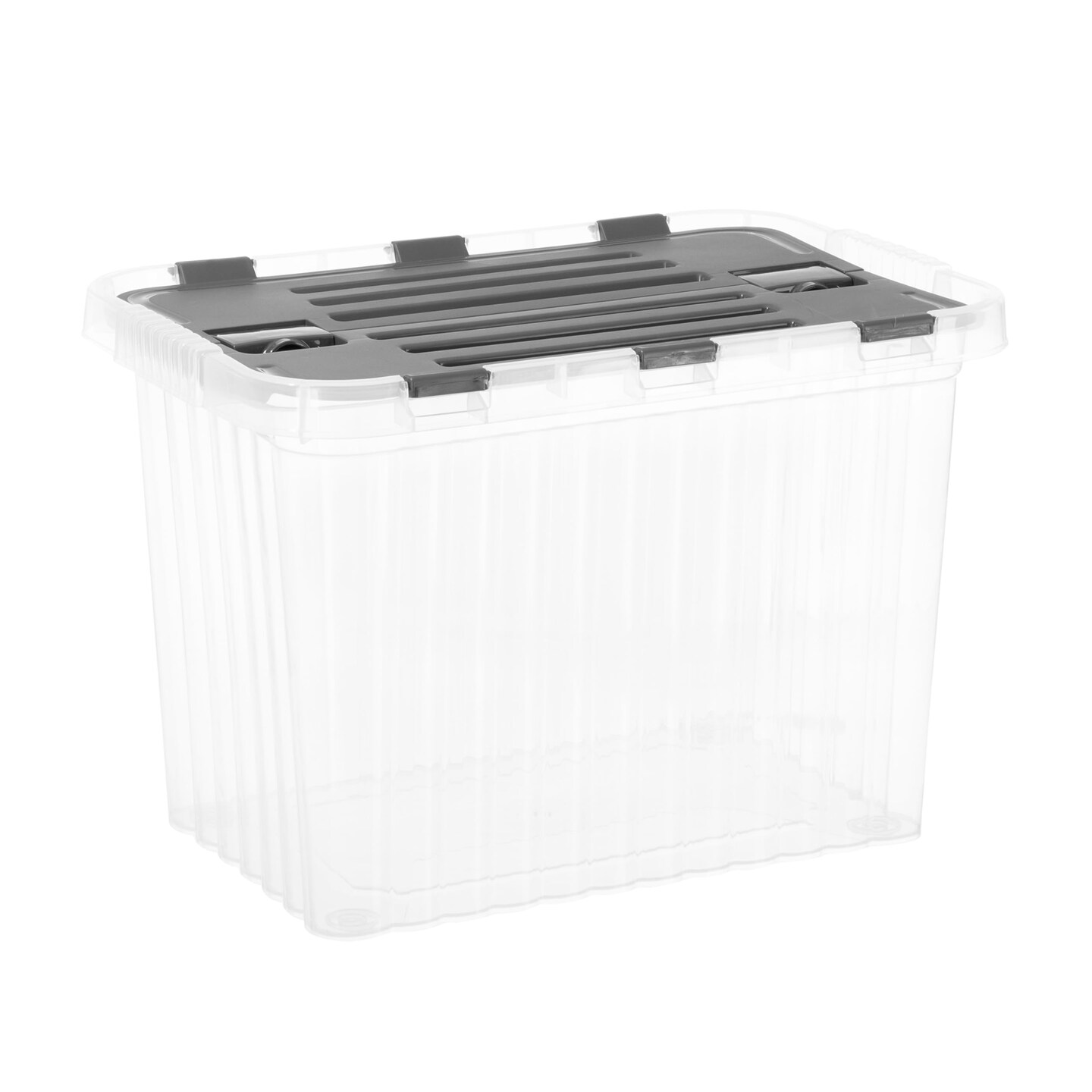 Superio Storage Box with Hinged Lids, Plastic Container Bins for Organizing with Attached Lid, Stackable Crates, BPA Free, Organizers for Home, Office, Dorm