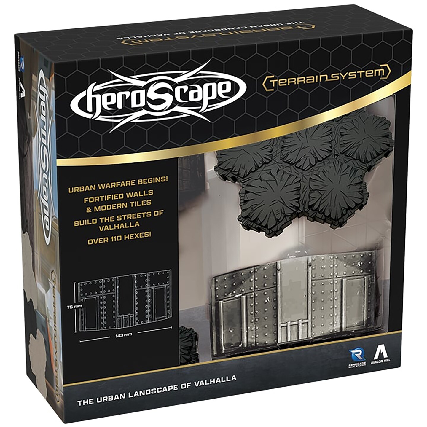 Renegade Games: Heroscape - The Urban Landscape of Valhalla Terrain Expansion -32pcs, Asphalt & Concrete Tiles, Hex-Based Miniature Game Accessory