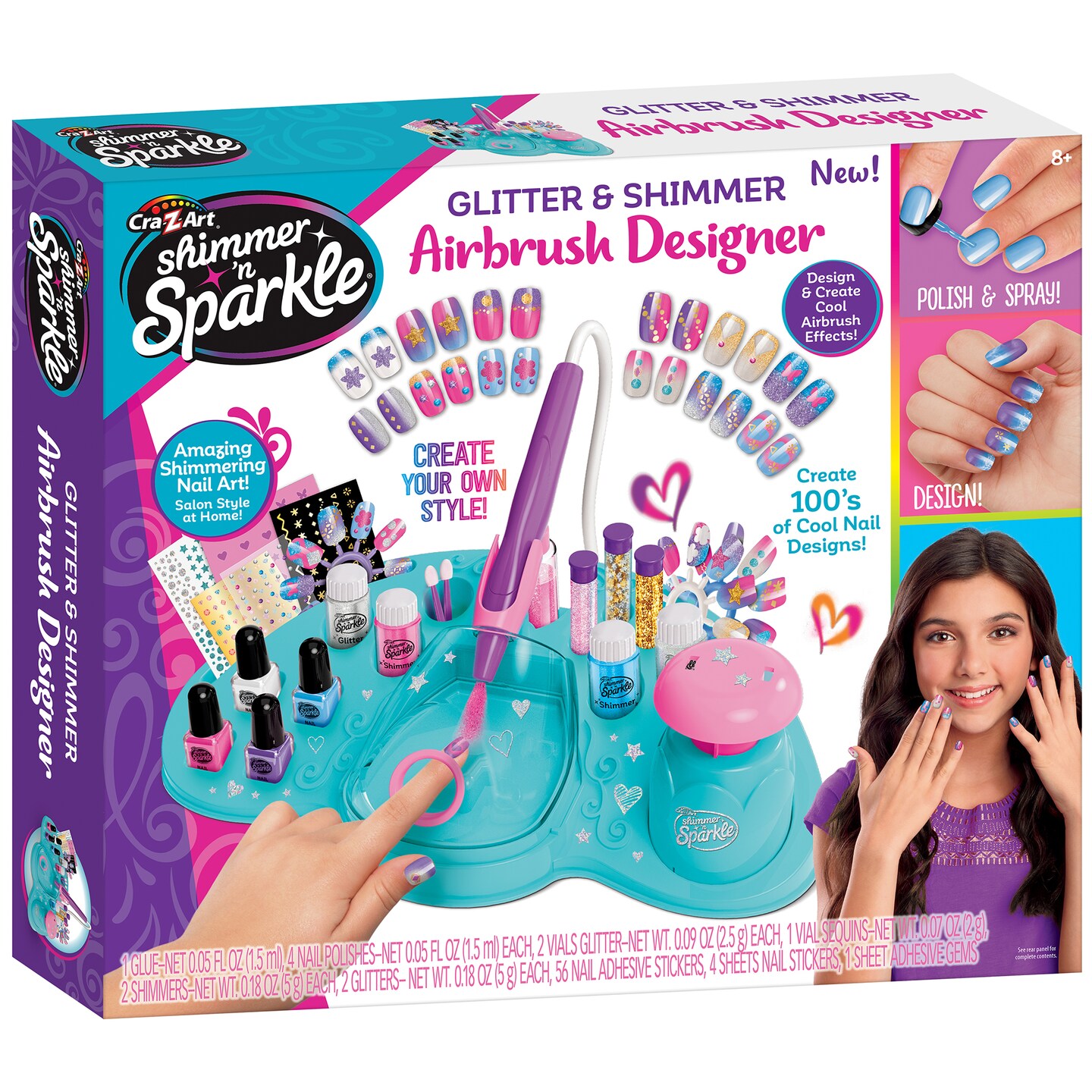 Cra-Z-Art Shimmer &#x2018;N Sparkle: Glitter &#x26; Shimmer Airbrush Designer for Nail Art