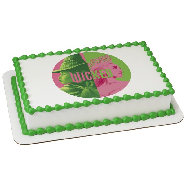 Wicked Glinda and Elphaba Edible Cake Topper Image 1/4 sheet