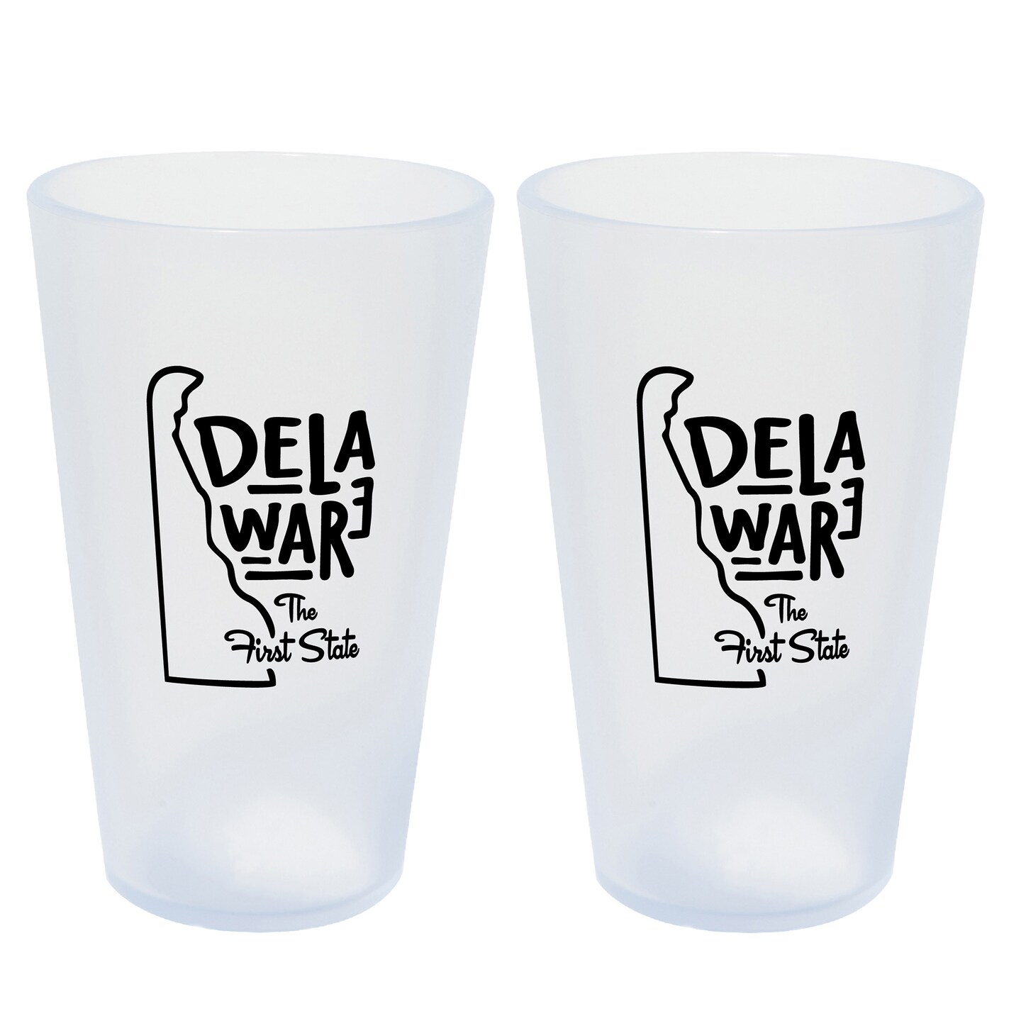 Silipint: State Pint Glasses 16oz: 2 Pack - Delaware - Icicle Silicone Cups, Unbreakable, Hot &#x26; Cold Drinks, Dishwasher-Microwave-Freezer-Oven Safe