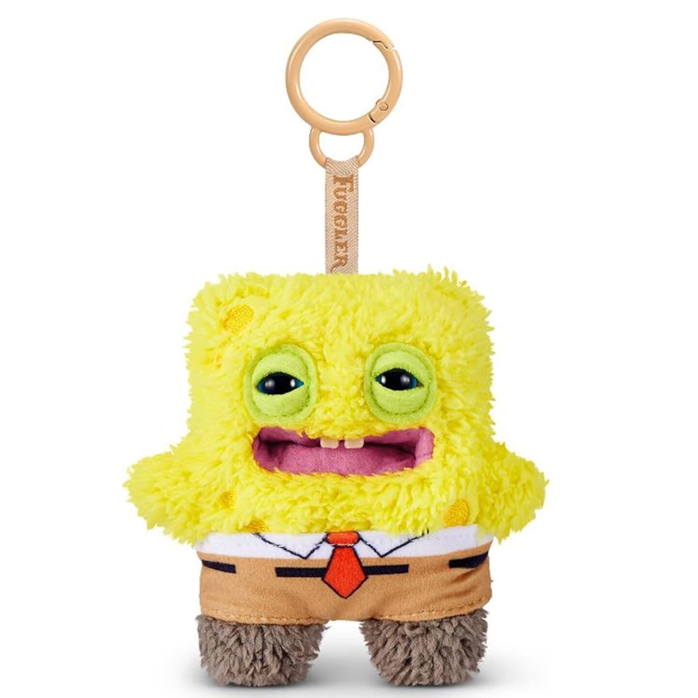Fuggler SpongeBob 5-Inch Plush Keyring by ZURU, Funny Ugly Monster Bag Clip-on Stuffed Animal