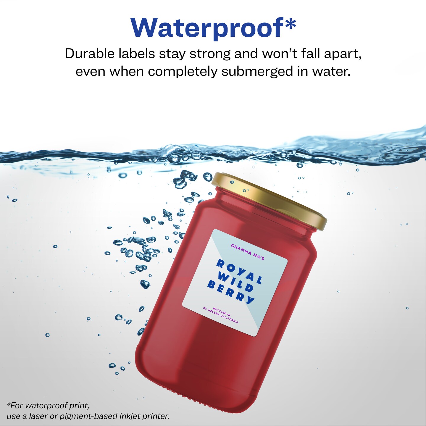 Avery Durable Waterproof Square Labels with Sure Feed, 2.75&#x22; x 2.75&#x22;