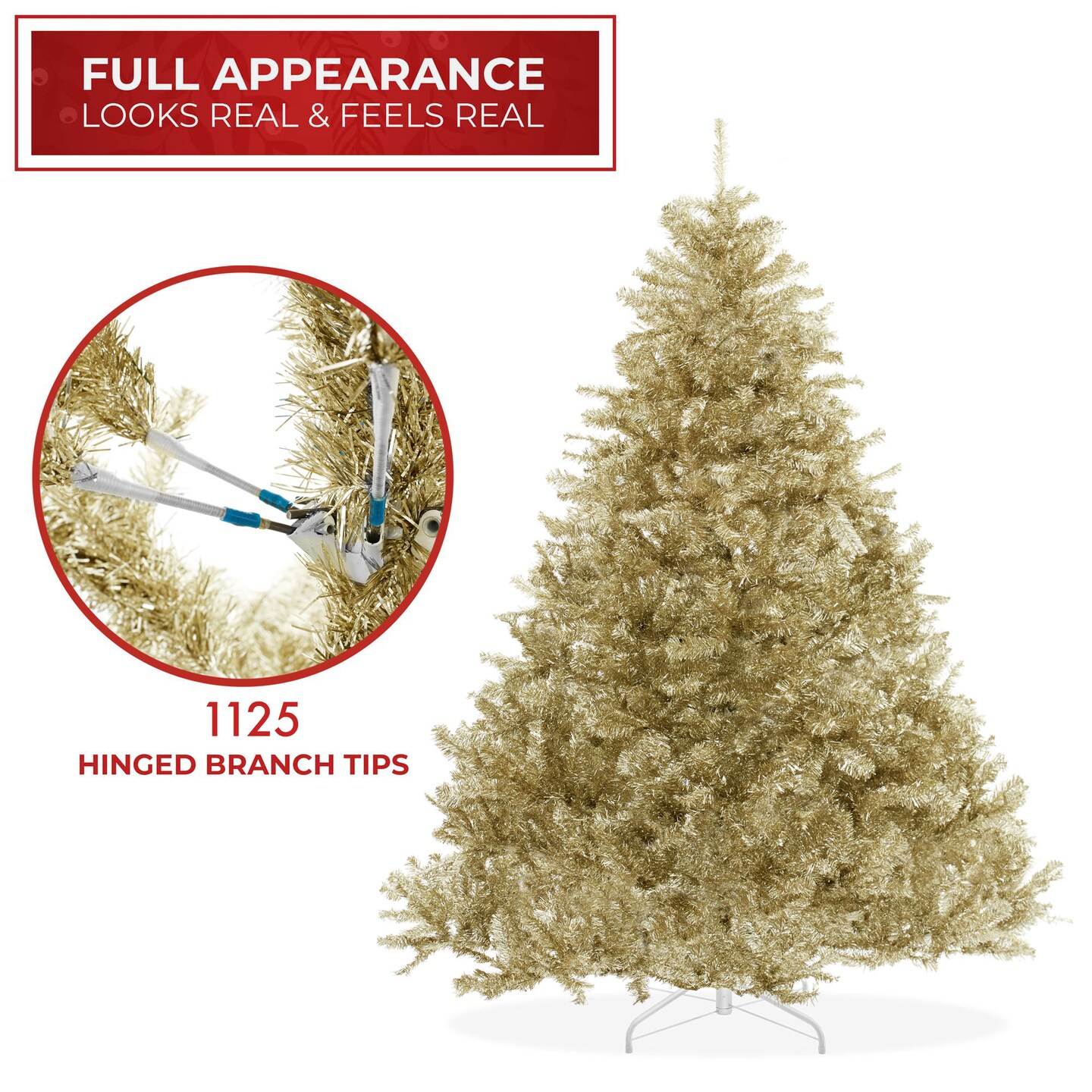 Casafield Spruce Artificial Holiday Christmas Tree&#xA0;with Sturdy Metal Stand