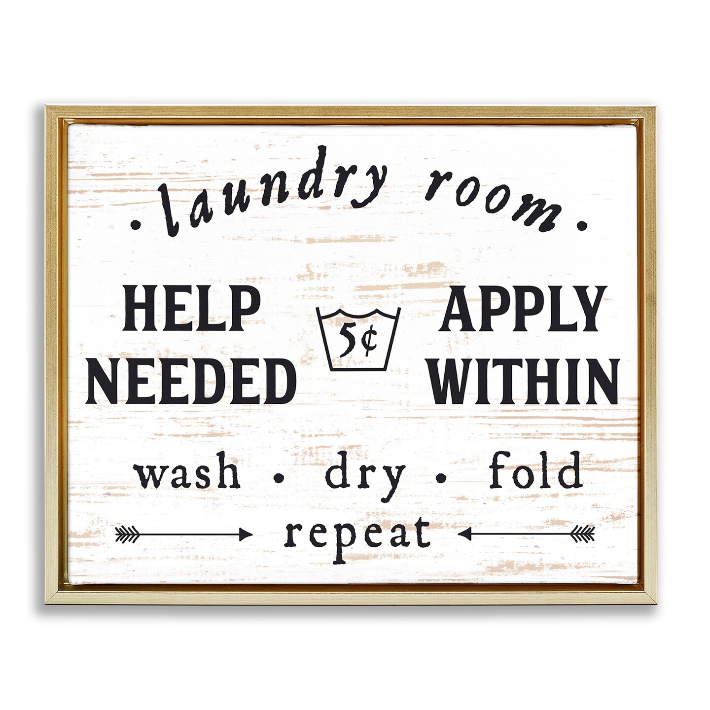 Stupell Industries Laundry Room Help Needed Framed Floater Canvas Wall Art