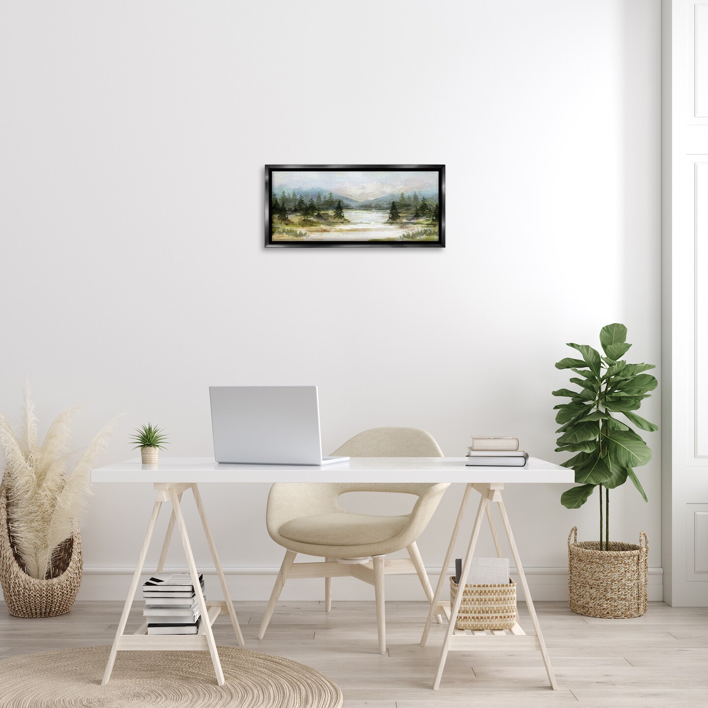 Stupell Industries Vast Country Landscape Rural Mountains Framed Floater Canvas Wall Art