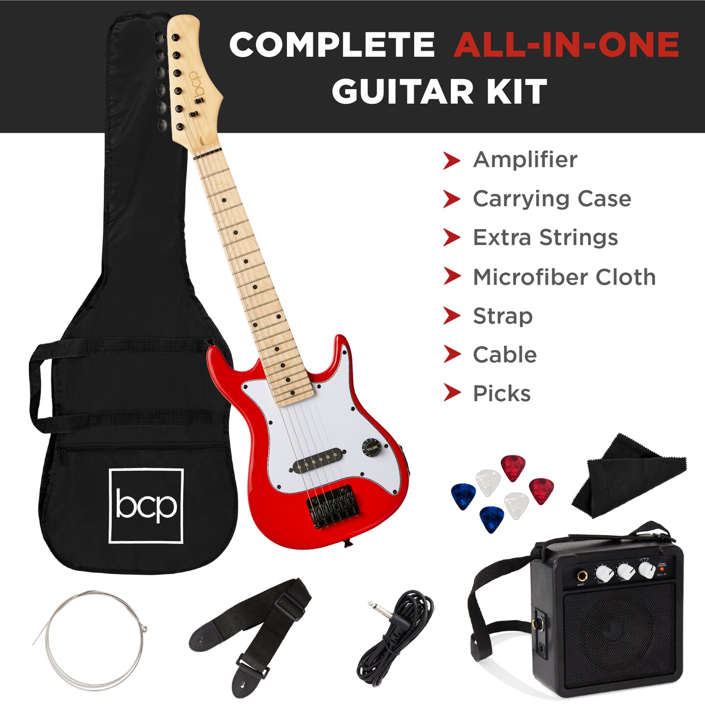 Best Choice Products 30in Kids Electric Guitar Beginner Starter Kit w/ 5W Amplifier, Strap, Case, Strings
