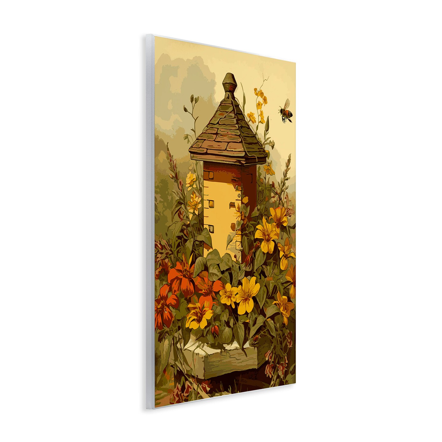 Stupell Industries Bees &#x26; Floral Architecture Wall Plaque Art