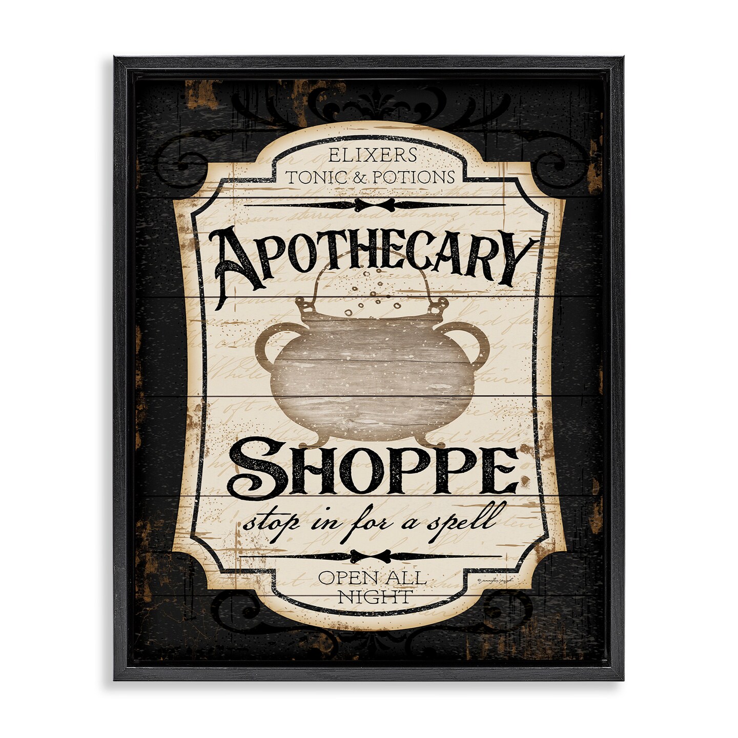 Stupell Industries Apothecary Shoppe Spooky Sign Framed Floater Canvas Wall Art