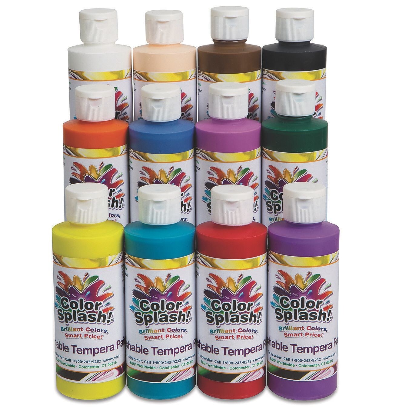Color Splash!&#xAE; Washable Tempera Paint, 8 oz. (Pack of 12)