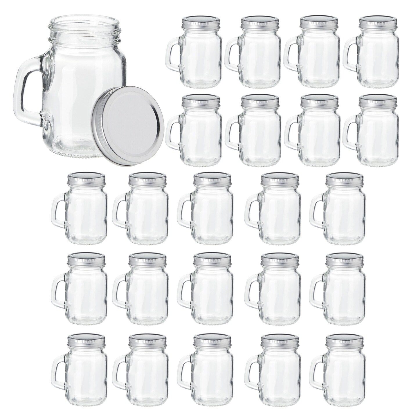 24 Pack 4 oz Mason Jars with Lids, Mini Glass Jars with Metal Lids and Handles for Arts and Crafts, DIY Projects