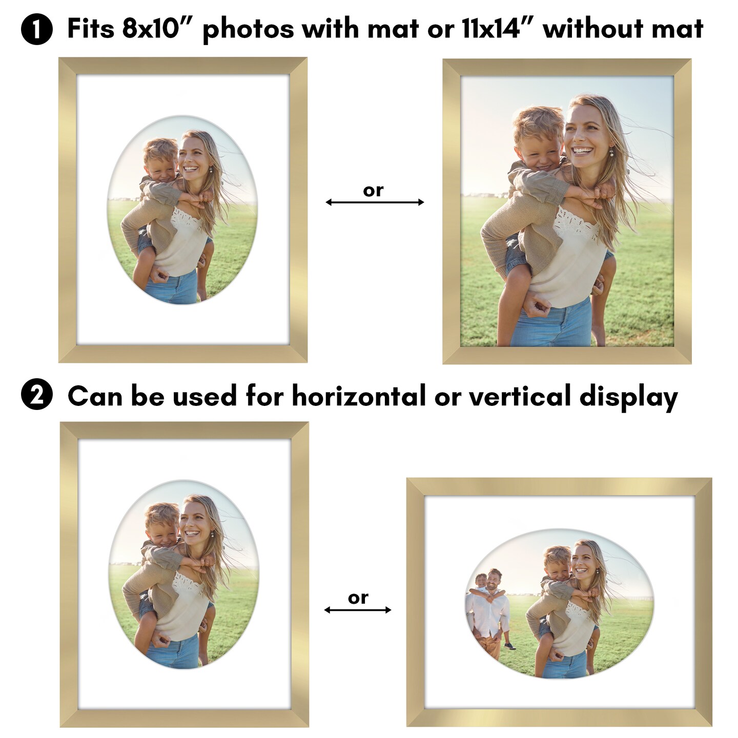 Americanflat Picture Frame with Oval-Shaped Mat - Ideal for Any Room, Living Rooms, Dorm Room