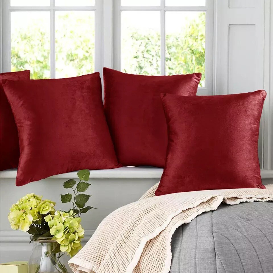 Set of 2 Throw Pillow Velvet Cover