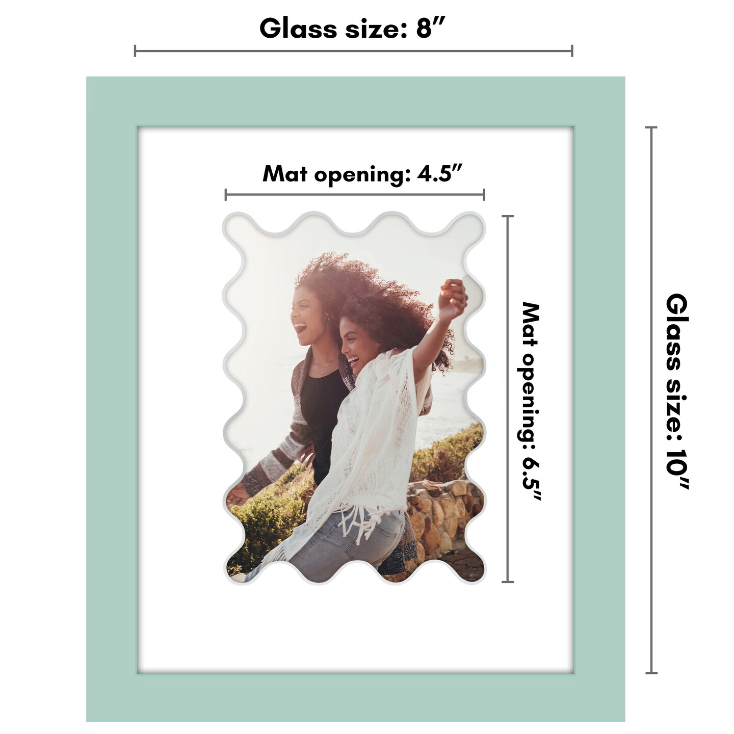 Americanflat Picture Frame with Wavy Mat - Ideal for Any Room, Living Rooms, Dorm Room