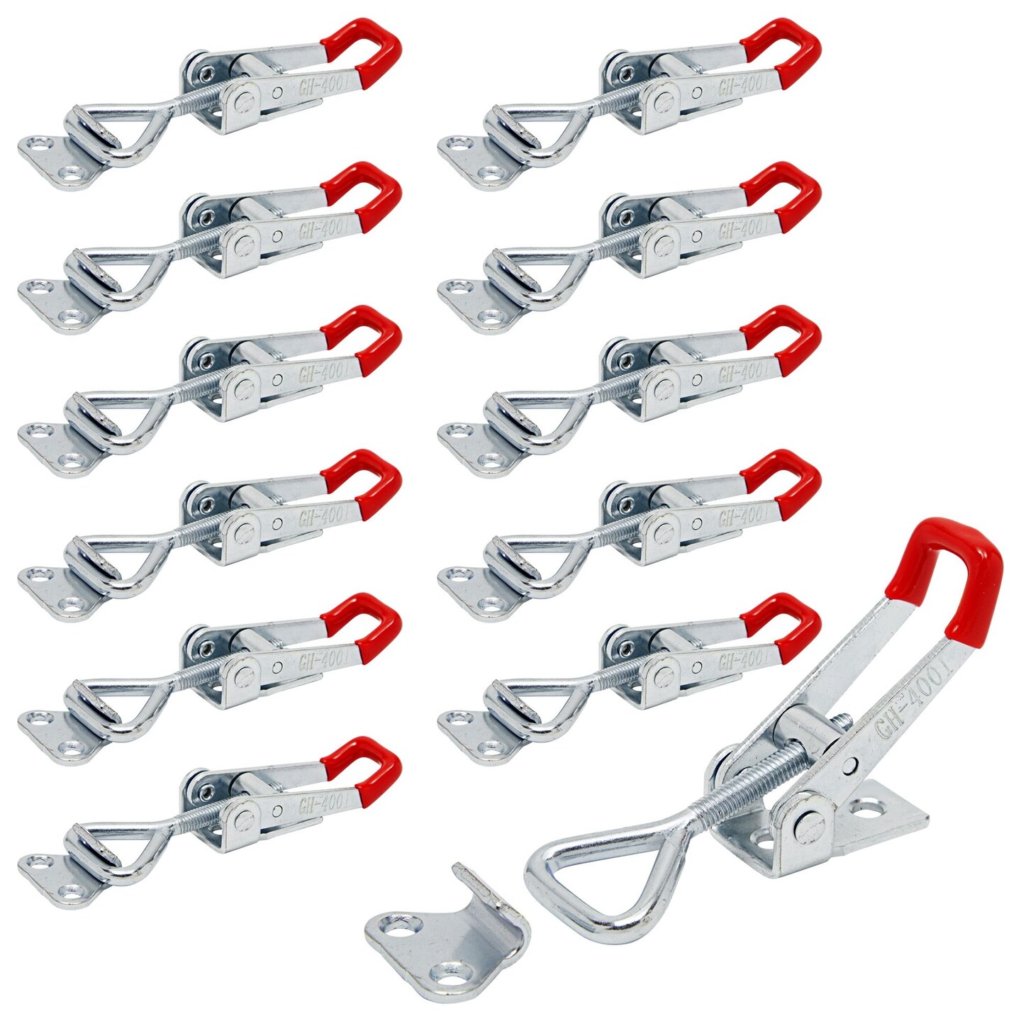 12 Pack Toggle Latch Clamps with Handle, Adjustable Metal Hold Down Clamps (3.9 x 0.8 x 0.5 In)