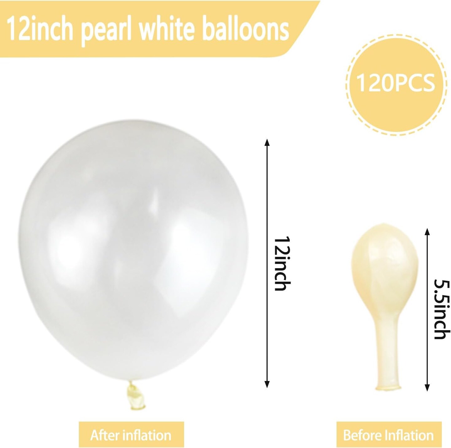 120 Pack Pearl White Balloons