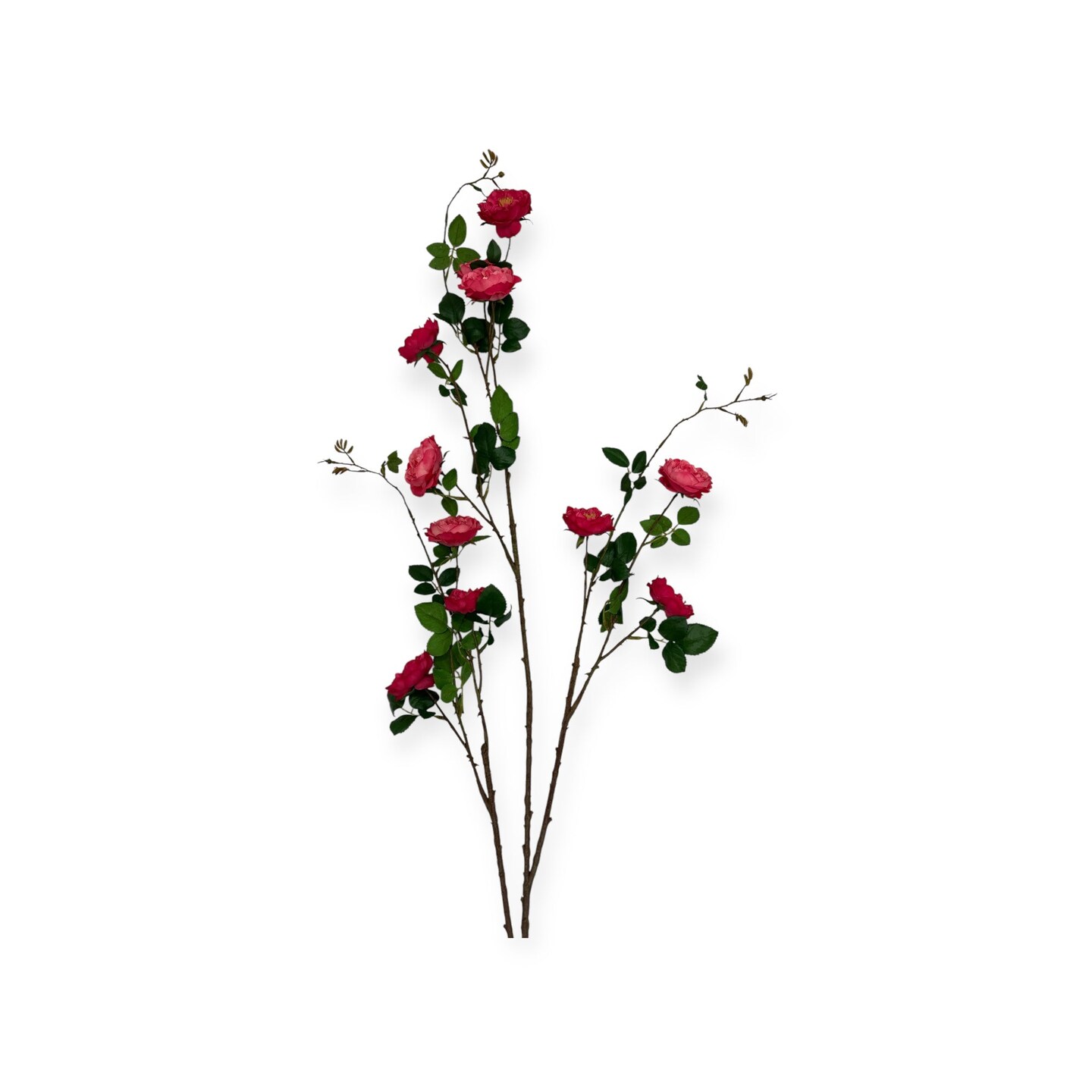 59" Tall Faux Pink Rose Spray Branch – Realistic Artificial Long Stem for Vases & Wedding Decor-FSR346-BT