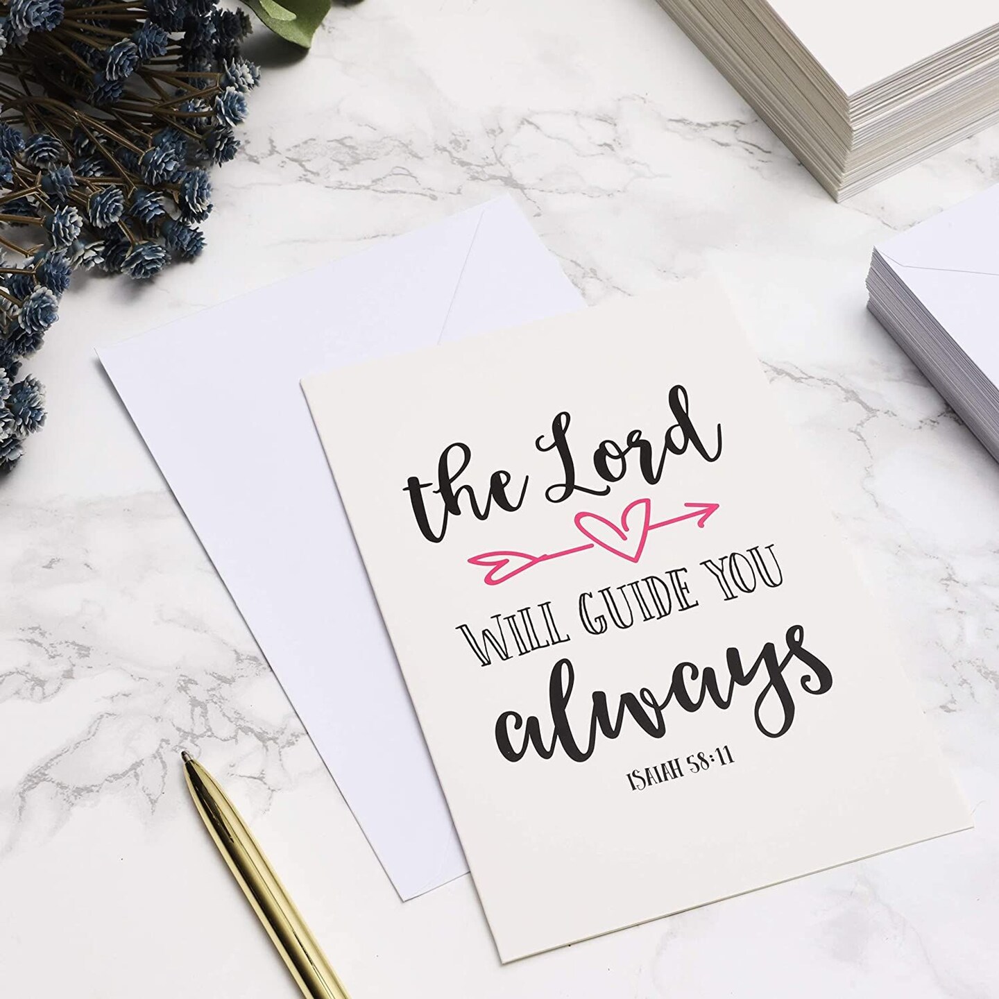 Best Paper Greetings 48 Pack Christian Greeting Cards with Envelopes, Inspirational Note Card with Scripture Bible Verses for Encouragement, Motivation, Confirmation Bulk (4x6 In)