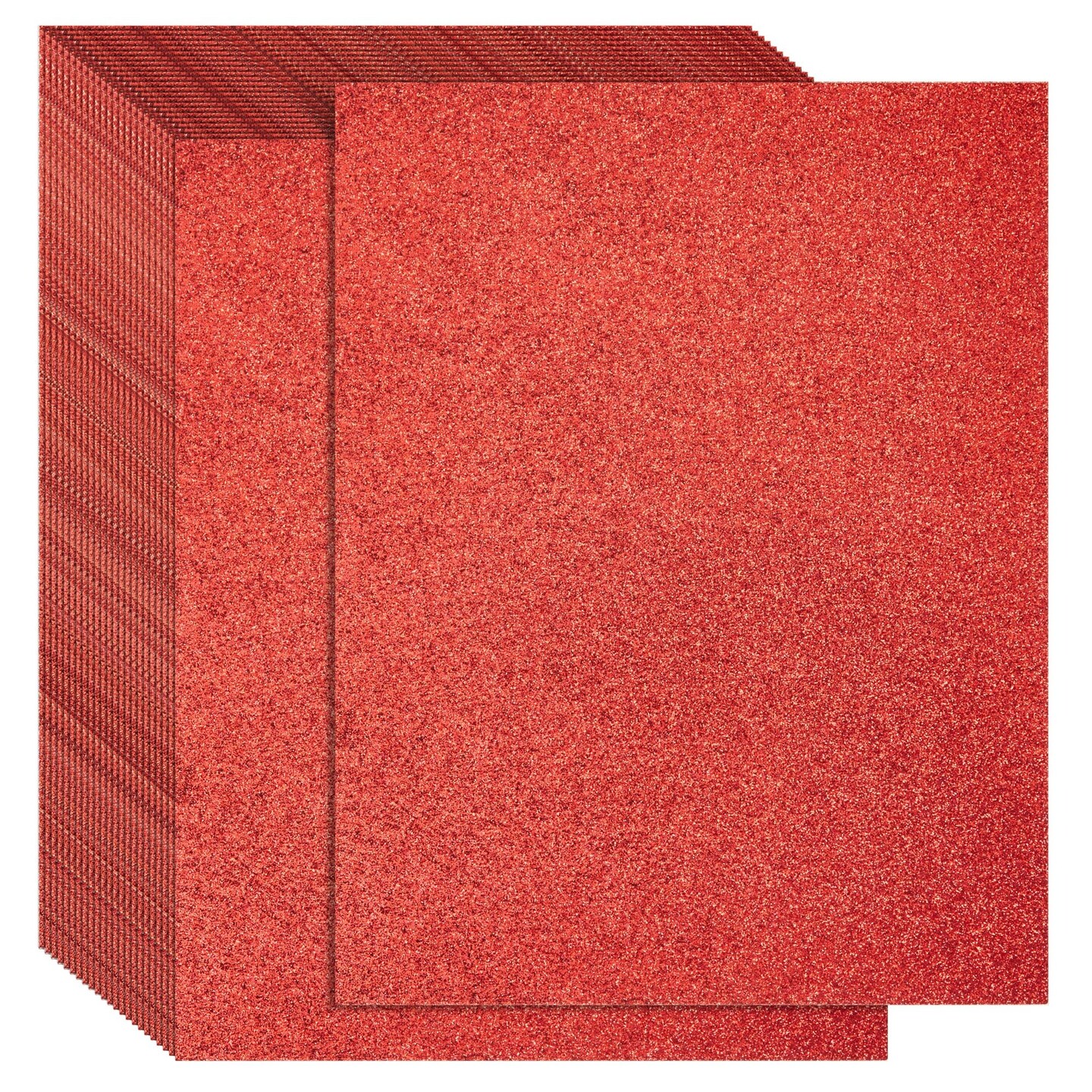 24 Sheets Red Glitter Cardstock Paper 8.5 x 11 for Scrapbooking, DIY Projects, Arts and Crafts (280gsm)
