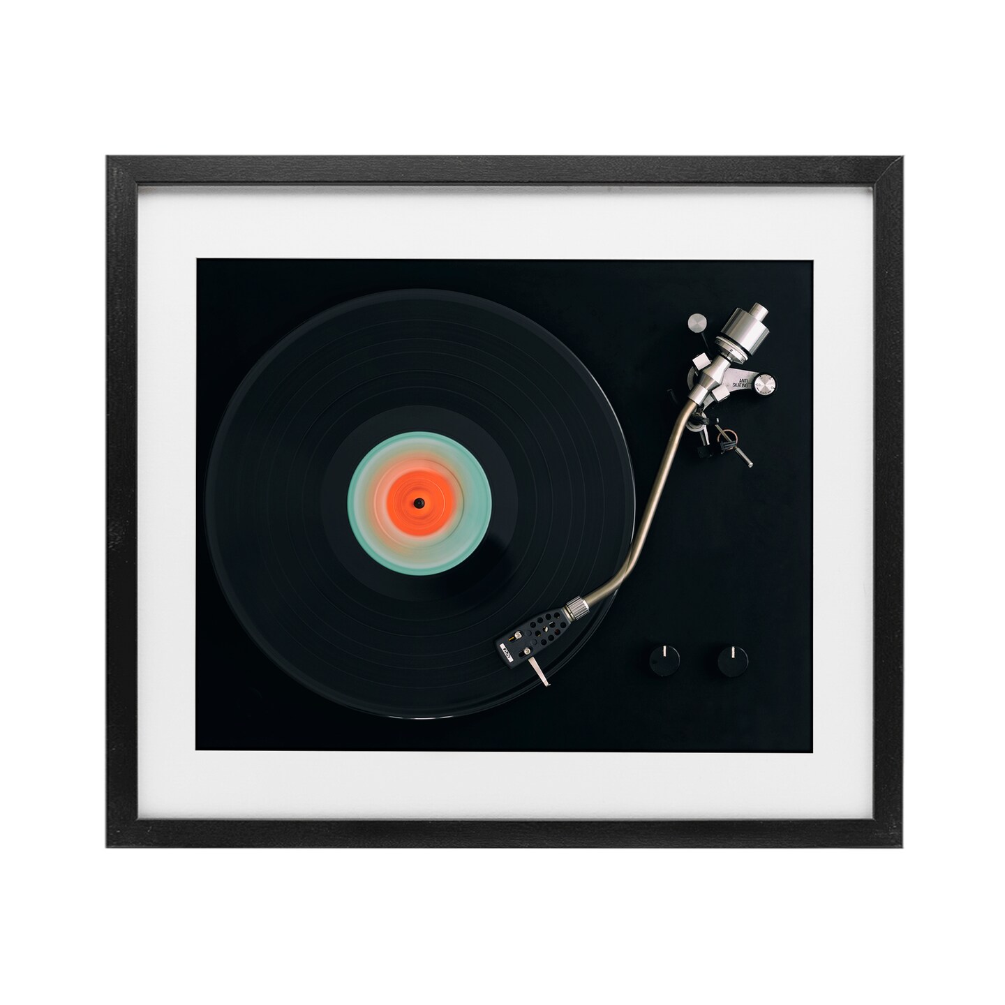 Stupell Industries Vintage Spinning Record Framed Print Under Glass, design by Tom Quartermaine