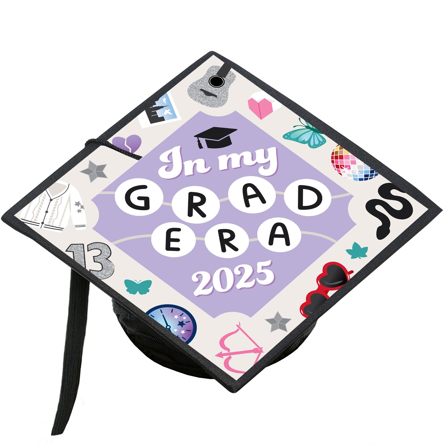 Big Dot of Happiness In My Grad Era - Graduation Cap Decorations Kit - Grad Cap Cover