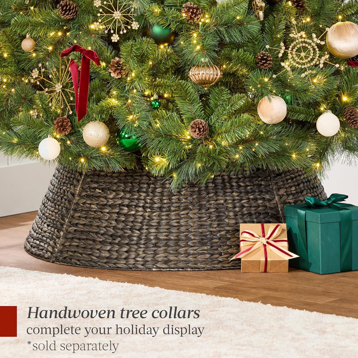 Pre Lit Full Scotch Pine Christmas Tree 1,500 Twinkling Micro LED Lights White &#x26; Multicolor, for Holiday Decor and Celebrations