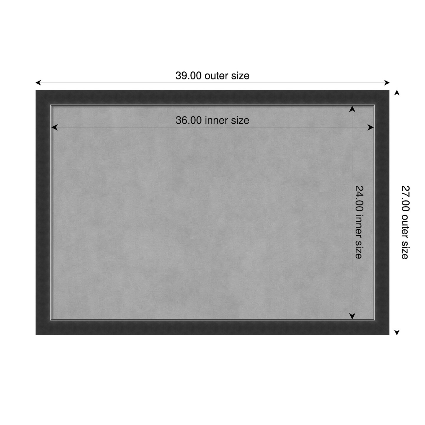 Corvino Black Narrow Wood Framed Magnetic Board