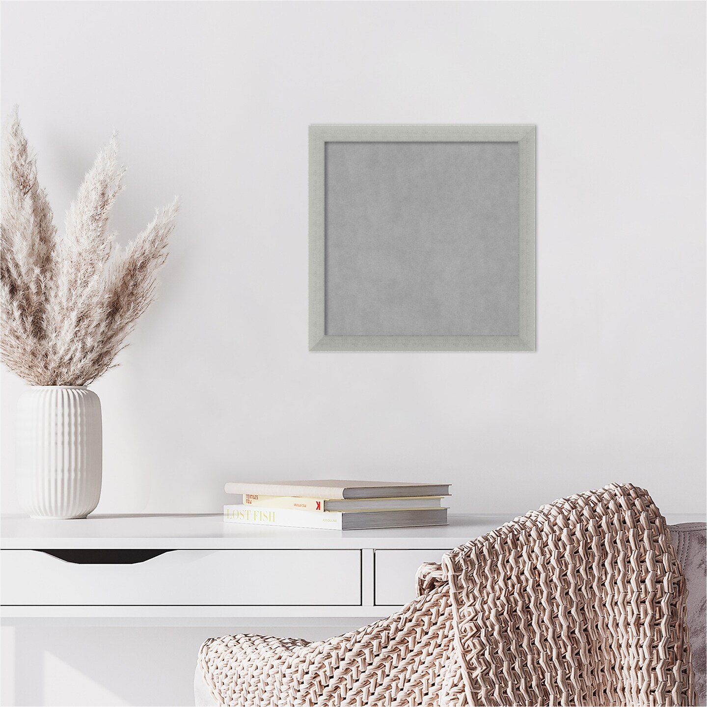 Silver Leaf Wood Framed Magnetic Board