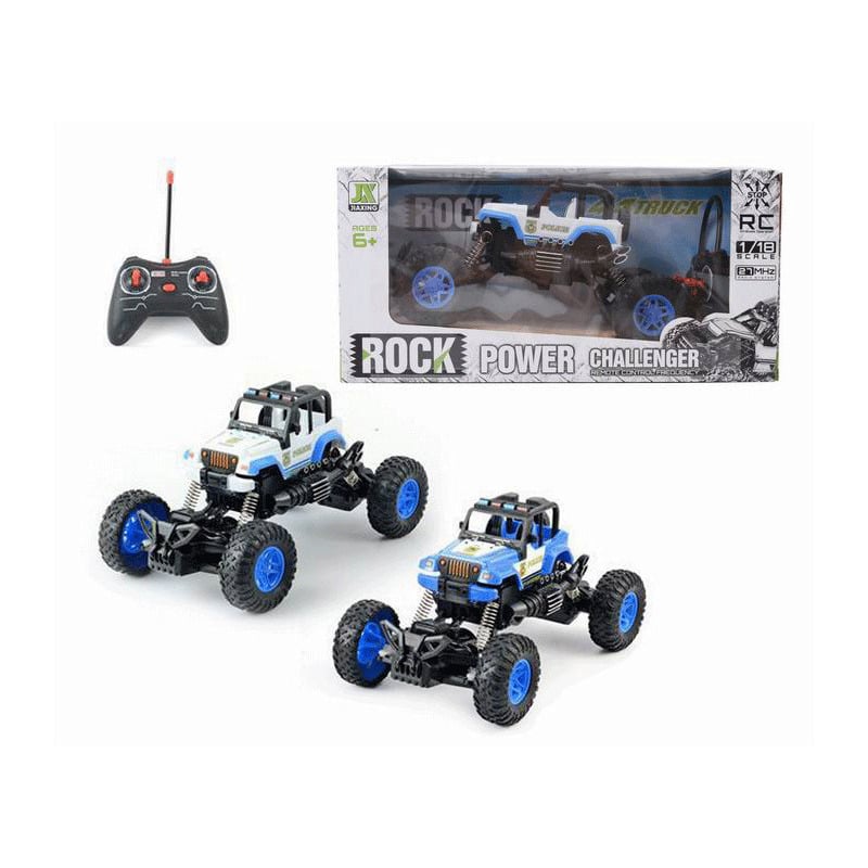 27Mhz 4Ch Remote Control Police Crawler With Lights 1/18 Scale