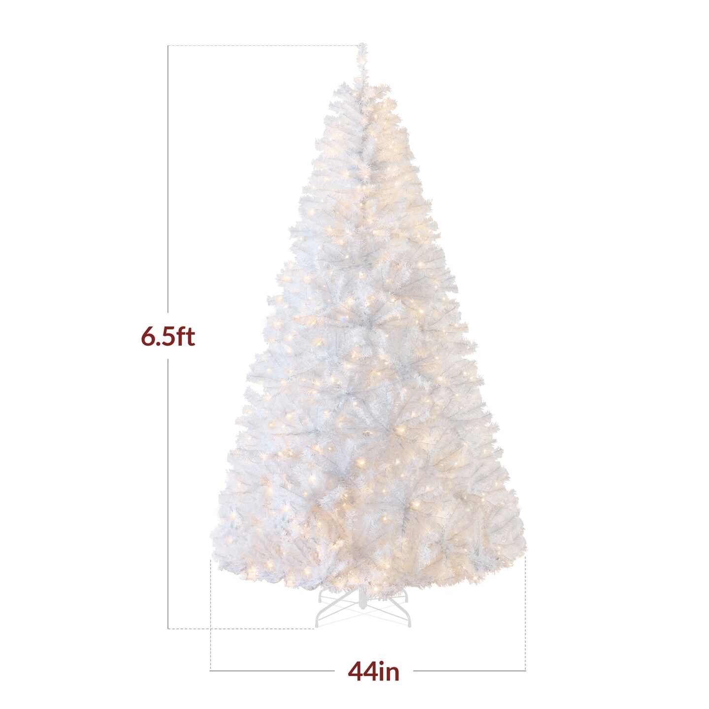 Best Choice Products Pre-Lit Premium Hinged White Artificial Christmas Pine Tree w/ Lights, Stand, PVC Branch Tips