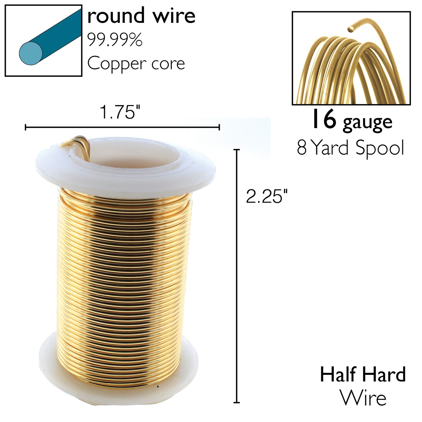 The Beadsmith Wire Elements Lacquered Tarnish-Resistant Copper Wire