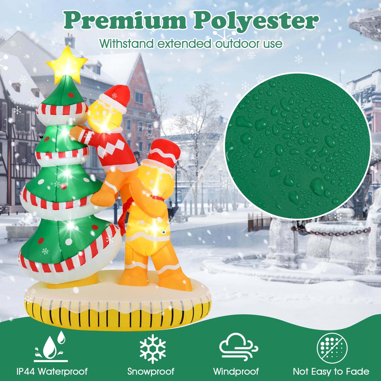 Costway 7 ft Inflatable Christmas Tree with 7Internal LED Lights & Built-in Fan for Yard