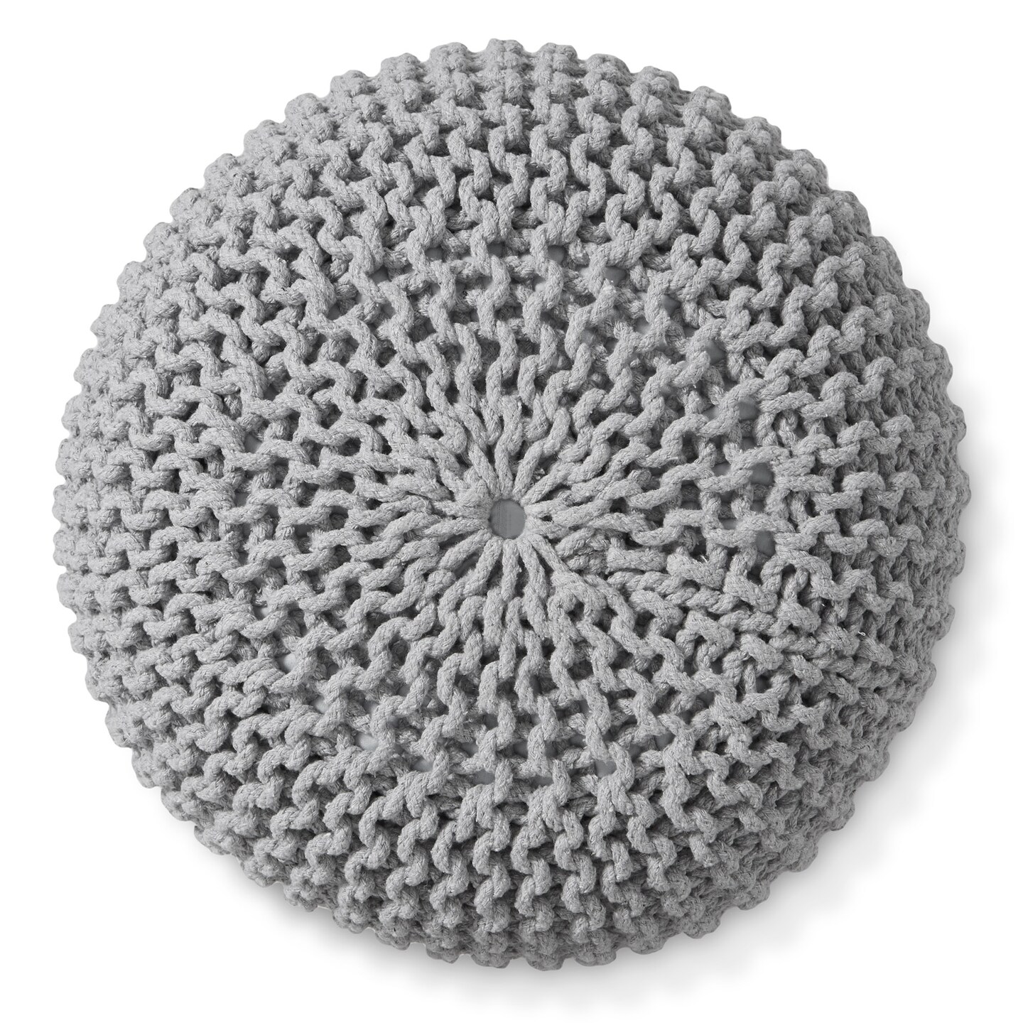 Casafield Pouf Ottomans, Cotton Knit Foot Stools, Boho Floor Pouffes for Living Room, Bedroom, Home Office