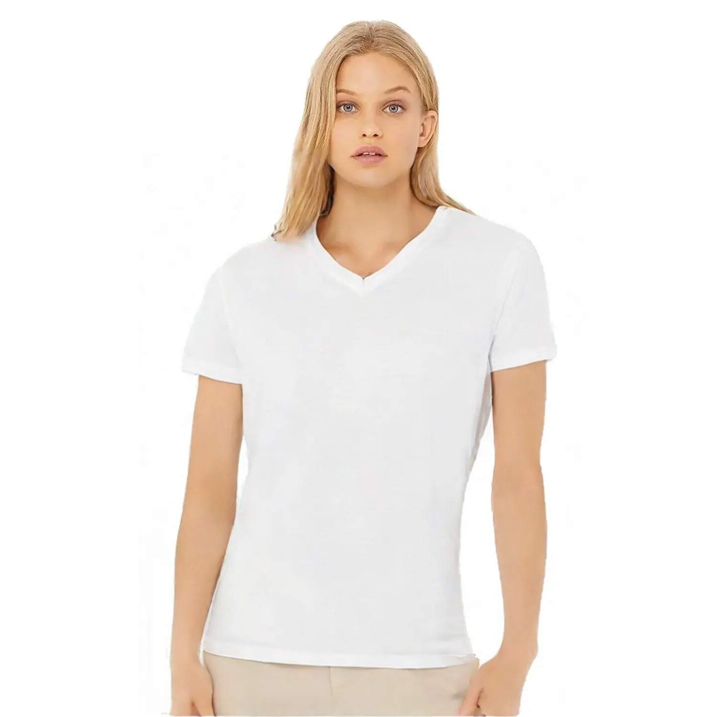 BELLA + CANVAS Unisex Jersey V-Neck Tee Lightweight Airlume Cotton Retail Fit Everyday Casual Shirt
