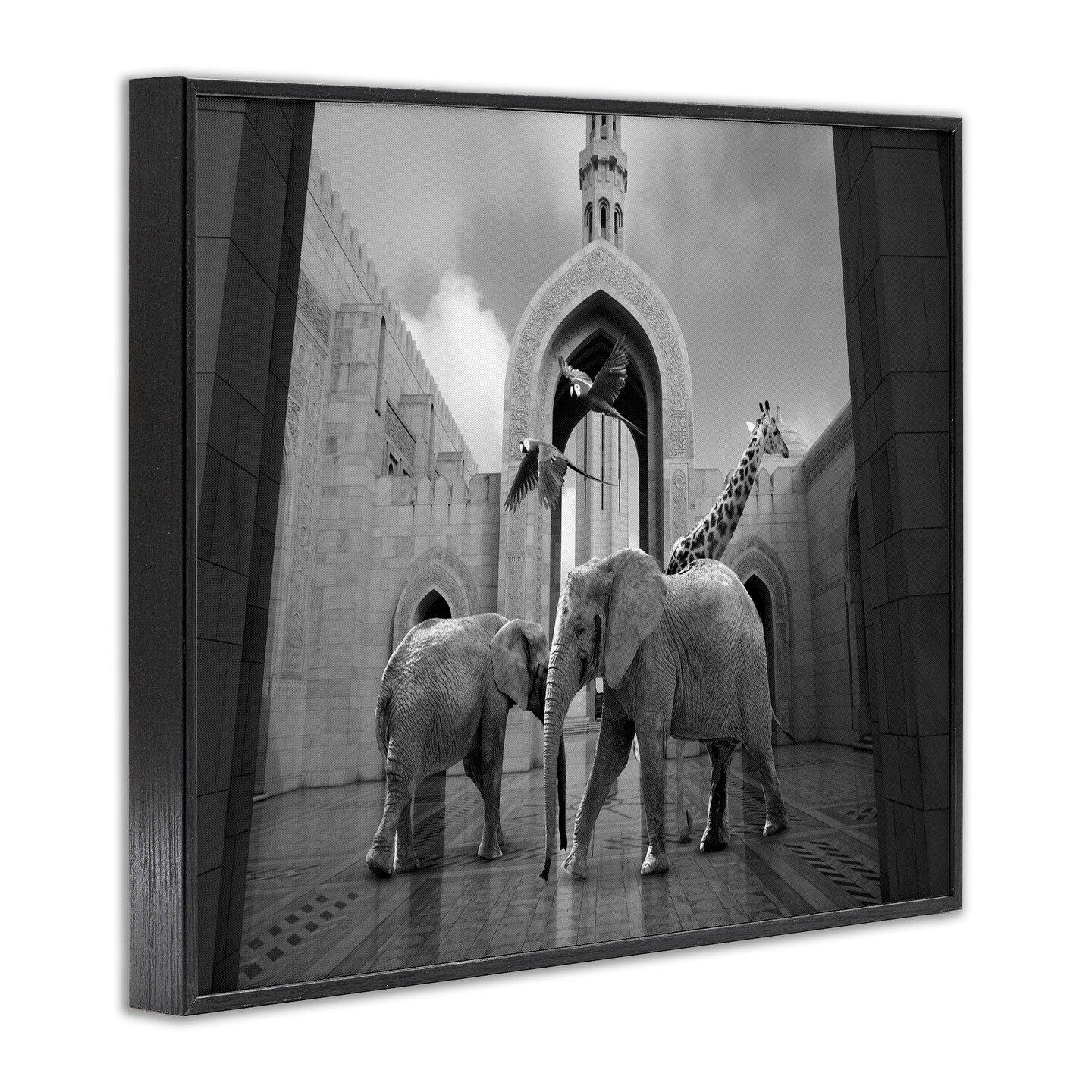 Stupell Industries Animals In Arabesque Architecture Framed Giclee Art