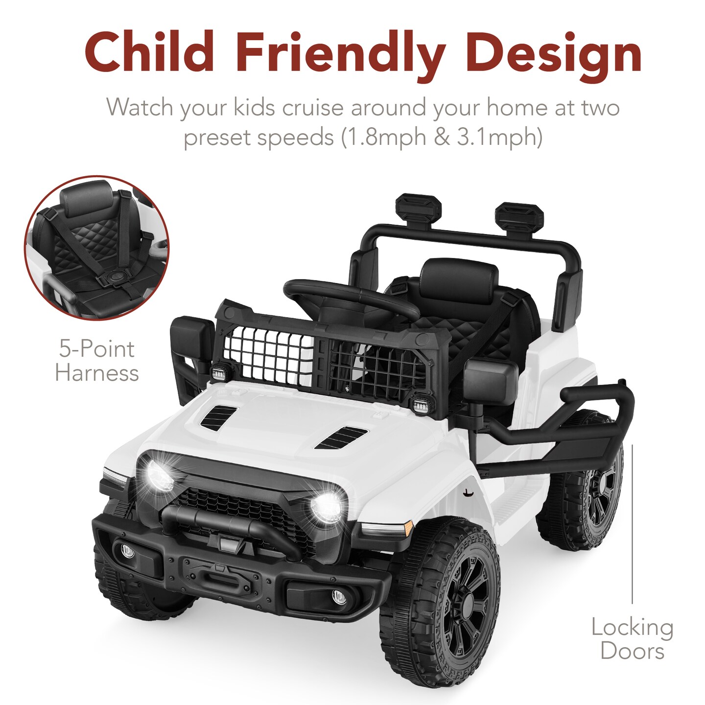 Best Choice Products 6V Kids Ride On Truck Car w Parent Remote Control 4 Wheel Suspension LED Lights Michaels