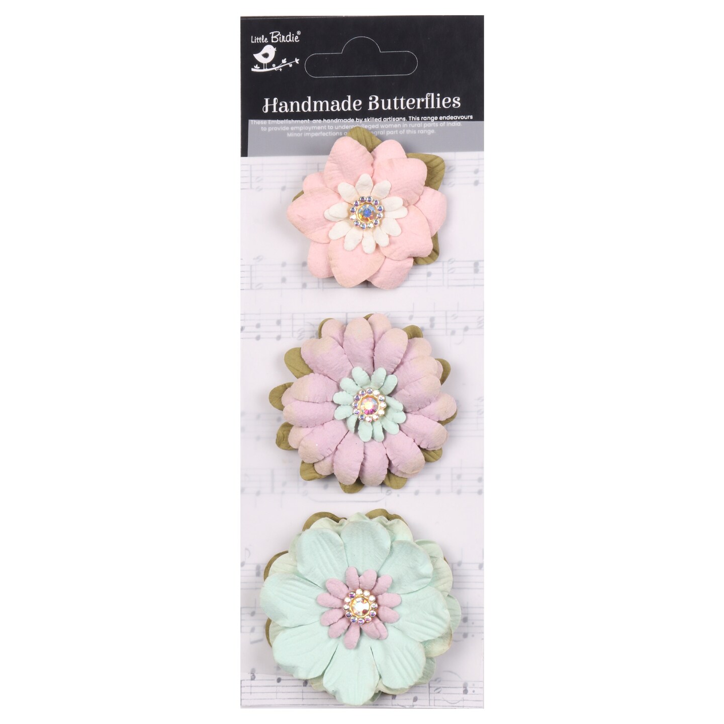 Little Birdie Jeremy Paper Flowers 3/Pkg-Fairy Garden